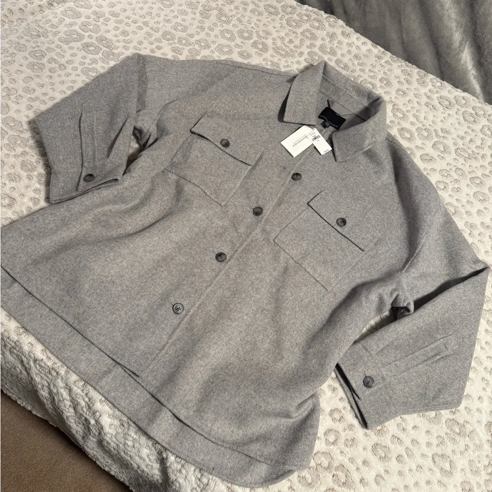 BANANA REPUBLIC Light Gray Button Up Coat/ Blazer Jacket, NWT - Picture 2 of 4